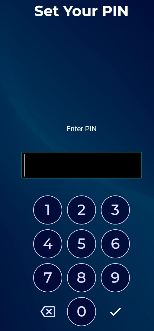 Admin PIN Setup