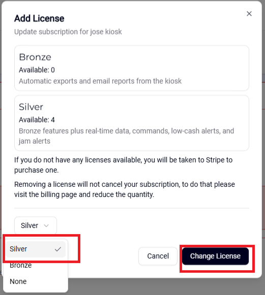 License Selection